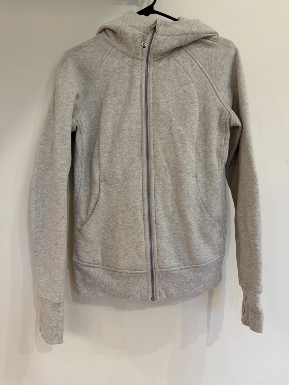 Lululemon Light Gray Zip-Up Scuba Hoodie